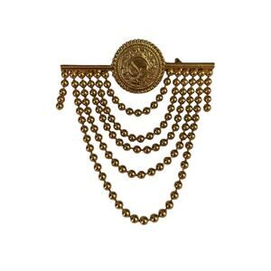 St. John Vintage 1980s Button Drop Gold Plated Pin Brooch